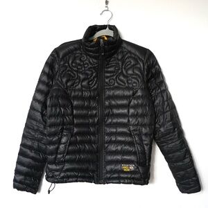 Mountain Hard wear Women Down Puffer Jacket Full Zip Size Small Black